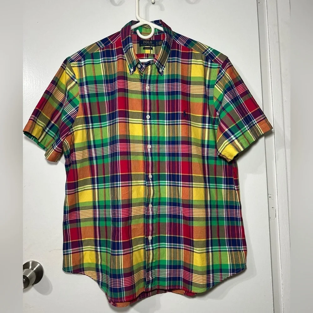 Polo Ralph Lauren Men's Plaid Cotton Oxford Shirt Size XL - Picture 4 of 7